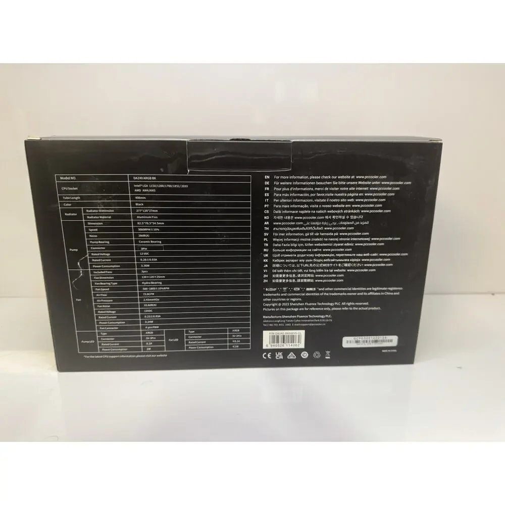 PC Cooler Liquid 240 ARGB CPU AIO Liquid Cooler Black